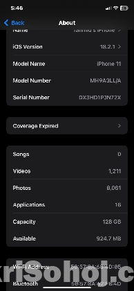 I Phone 11 128gb (Sound Problem Only)